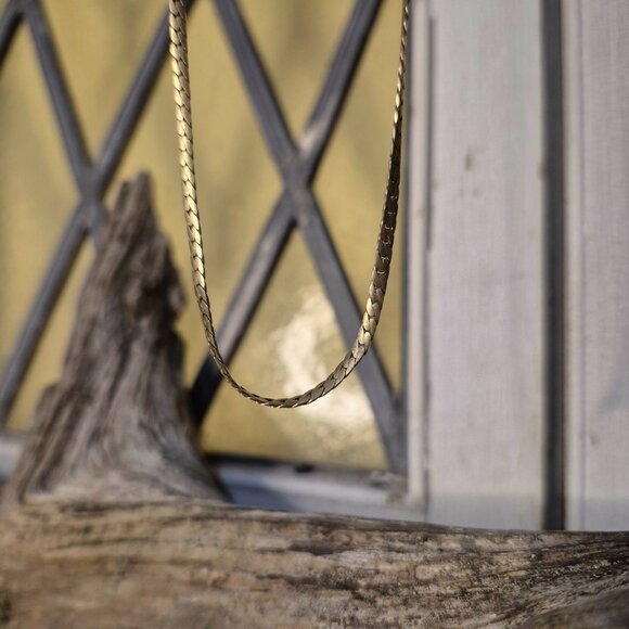 Vintage 36" Brass Snake Chain Necklace - Picture 7 of 9